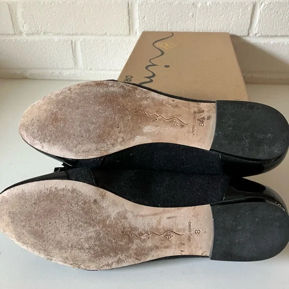 Timeless Nina Black Patent and Wool Bow Loafers size 8 - Picture 6 of 6